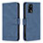 Leather Case Stands Flip Cover Holder B05F for Oppo A74 4G Blue