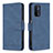 Leather Case Stands Flip Cover Holder B05F for Oppo A74 5G Blue