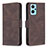 Leather Case Stands Flip Cover Holder B05F for Oppo A96 4G Brown