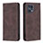 Leather Case Stands Flip Cover Holder B05F for Oppo Find X5 Pro 5G Brown