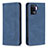 Leather Case Stands Flip Cover Holder B05F for Oppo Reno5 F Blue