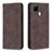 Leather Case Stands Flip Cover Holder B05F for Realme 7i RMX2193 Brown