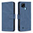 Leather Case Stands Flip Cover Holder B05F for Realme C21 Blue