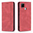 Leather Case Stands Flip Cover Holder B05F for Realme C25 Red