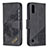 Leather Case Stands Flip Cover Holder B05F for Samsung Galaxy A01 SM-A015 Black