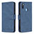 Leather Case Stands Flip Cover Holder B05F for Samsung Galaxy A11 Blue