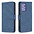 Leather Case Stands Flip Cover Holder B05F for Samsung Galaxy A72 4G Blue