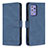 Leather Case Stands Flip Cover Holder B05F for Samsung Galaxy A72 5G Blue