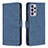 Leather Case Stands Flip Cover Holder B05F for Samsung Galaxy A73 5G Blue