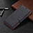 Leather Case Stands Flip Cover Holder B05F for Samsung Galaxy S21 FE 5G Black