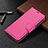 Leather Case Stands Flip Cover Holder B05F for Samsung Galaxy S21 FE 5G Hot Pink