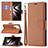 Leather Case Stands Flip Cover Holder B05F for Samsung Galaxy S21 Ultra 5G