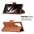 Leather Case Stands Flip Cover Holder B05F for Samsung Galaxy S21 Ultra 5G