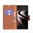 Leather Case Stands Flip Cover Holder B05F for Samsung Galaxy S24 Ultra 5G