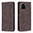 Leather Case Stands Flip Cover Holder B05F for Vivo Y01 Brown