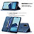 Leather Case Stands Flip Cover Holder B05F for Vivo Y11s