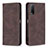 Leather Case Stands Flip Cover Holder B05F for Vivo Y11s Brown