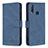 Leather Case Stands Flip Cover Holder B05F for Vivo Y12 Blue