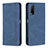 Leather Case Stands Flip Cover Holder B05F for Vivo Y12G Blue