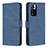 Leather Case Stands Flip Cover Holder B05F for Xiaomi Poco X4 NFC Blue