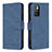 Leather Case Stands Flip Cover Holder B05F for Xiaomi Redmi 10 4G Blue