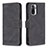 Leather Case Stands Flip Cover Holder B05F for Xiaomi Redmi Note 10 4G Black