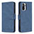 Leather Case Stands Flip Cover Holder B05F for Xiaomi Redmi Note 10 4G Blue