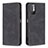 Leather Case Stands Flip Cover Holder B05F for Xiaomi Redmi Note 10 5G Black