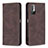 Leather Case Stands Flip Cover Holder B05F for Xiaomi Redmi Note 10 5G Brown