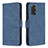 Leather Case Stands Flip Cover Holder B05F for Xiaomi Redmi Note 11S 4G Blue