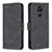 Leather Case Stands Flip Cover Holder B05F for Xiaomi Redmi Note 9 Black