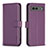 Leather Case Stands Flip Cover Holder B06F for Google Pixel 7a 5G Purple