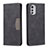 Leather Case Stands Flip Cover Holder B06F for Motorola Moto E32s Black