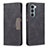 Leather Case Stands Flip Cover Holder B06F for Motorola Moto Edge S30 5G Black