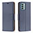 Leather Case Stands Flip Cover Holder B06F for Nokia G22 Blue