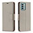 Leather Case Stands Flip Cover Holder B06F for Nokia G22 Gray