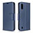 Leather Case Stands Flip Cover Holder B06F for Samsung Galaxy A01 SM-A015 Blue