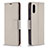 Leather Case Stands Flip Cover Holder B06F for Samsung Galaxy A02 Gray