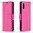 Leather Case Stands Flip Cover Holder B06F for Samsung Galaxy A02 Hot Pink