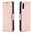 Leather Case Stands Flip Cover Holder B06F for Samsung Galaxy A02 Rose Gold