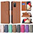 Leather Case Stands Flip Cover Holder B06F for Samsung Galaxy A02s