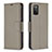 Leather Case Stands Flip Cover Holder B06F for Samsung Galaxy A02s Gray