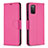 Leather Case Stands Flip Cover Holder B06F for Samsung Galaxy A02s Hot Pink