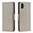 Leather Case Stands Flip Cover Holder B06F for Samsung Galaxy A04E Gray