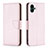 Leather Case Stands Flip Cover Holder B06F for Samsung Galaxy A04E Rose Gold