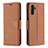 Leather Case Stands Flip Cover Holder B06F for Samsung Galaxy A04s Brown