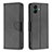 Leather Case Stands Flip Cover Holder B06F for Samsung Galaxy A05 Black