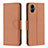 Leather Case Stands Flip Cover Holder B06F for Samsung Galaxy A05 Brown