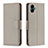 Leather Case Stands Flip Cover Holder B06F for Samsung Galaxy A05 Gray