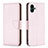 Leather Case Stands Flip Cover Holder B06F for Samsung Galaxy A05 Rose Gold